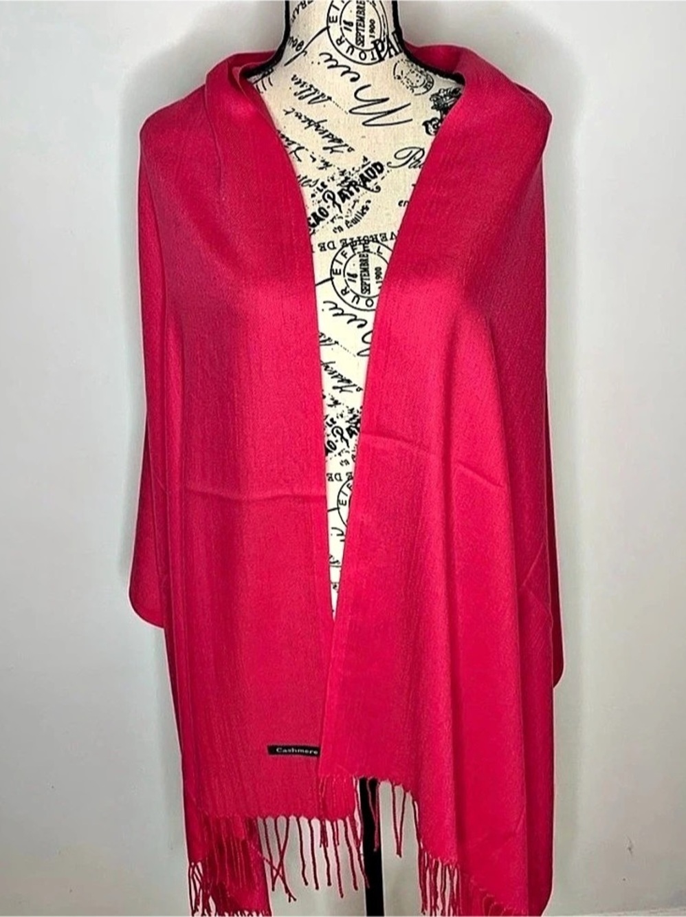 Red Cashmere Wrap - Picture 2 of 4